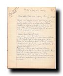 Première page d'un cahier de notes de Langé sur le Loup vert. (Collection particulière)
